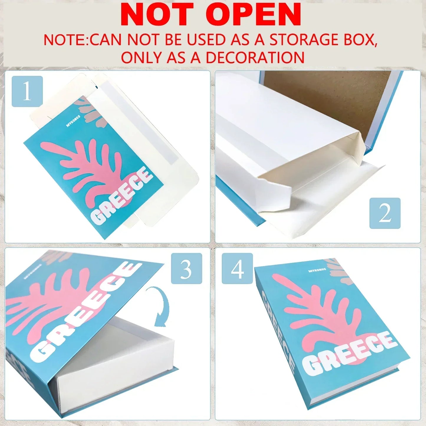 3Pcs Decorative Fake Books