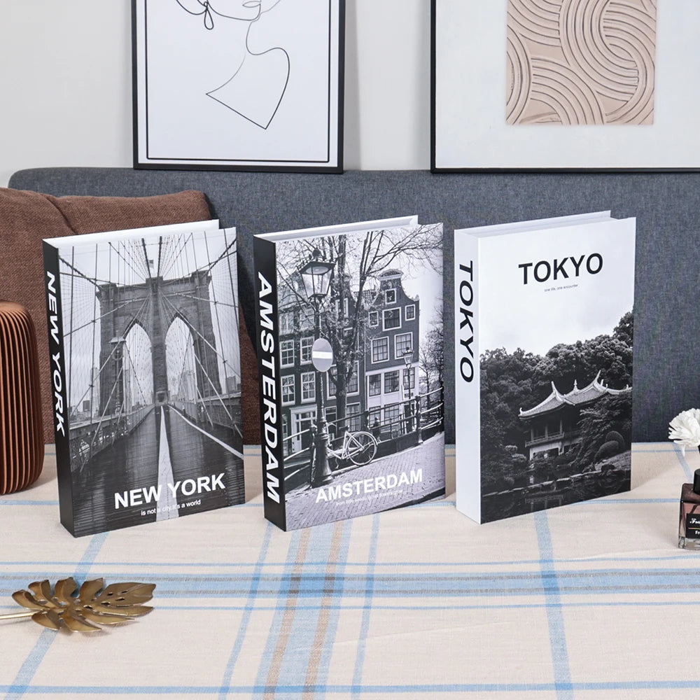 3Pcs Decorative Fake Books