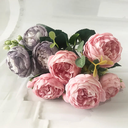 Pink Silk Peony Bouquet